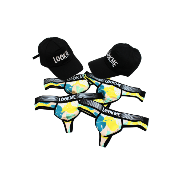 Pack 4 Strings Homme LM2402-57LEM LOOKME + 2 Casquettes Offertes